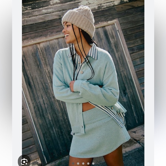 Free People Dresses & Skirts - Free People Ameena Sweater Skort outfit light blue size medium